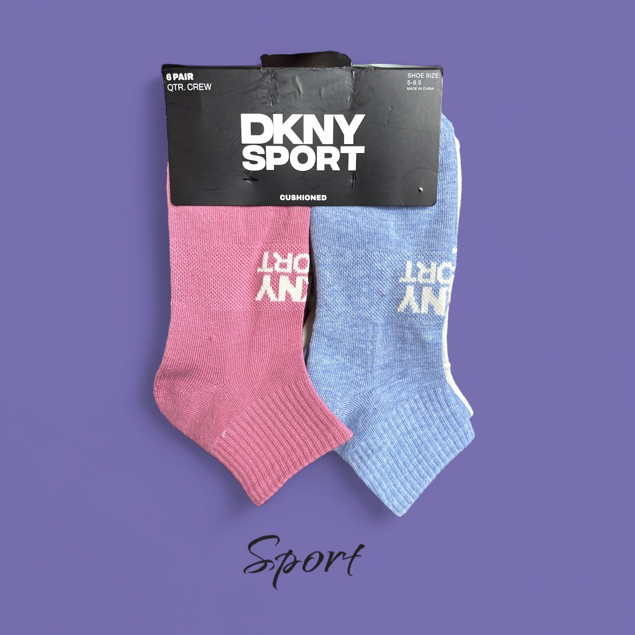 Calcetas DKNY, azul. Amarillo y rosa, 6 pares