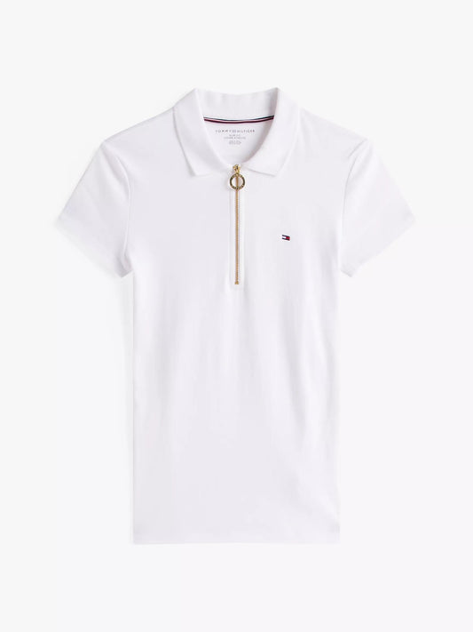 Playera Tommy H blanca cuello polo