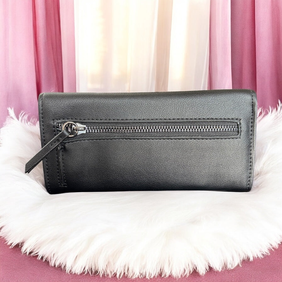 Cartera Juicy C negra con brillos plateados