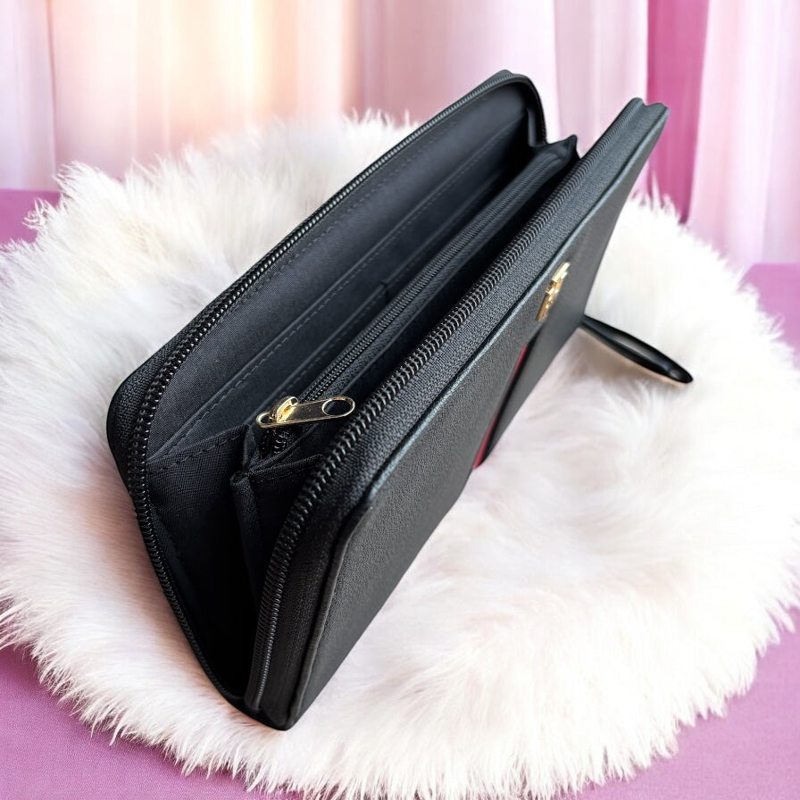 Cartera Tommy H negra con líneas