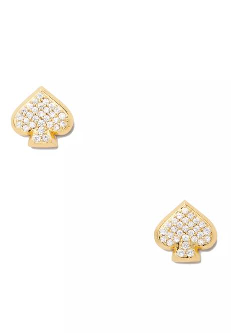 Aretes Kate S dorados con brillos