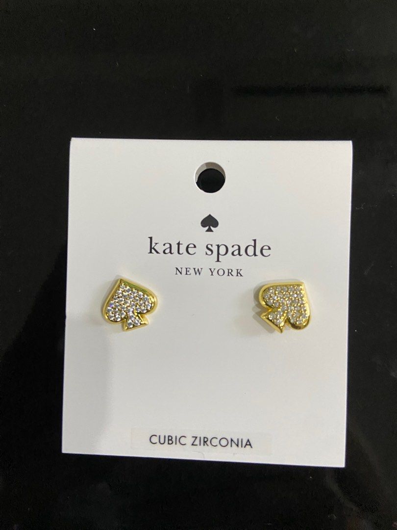 Aretes Kate S dorados con brillos