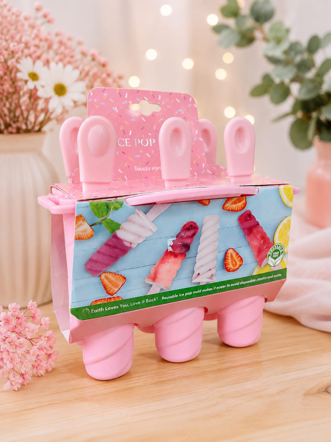 Moldes de silicona para paletas Ice Pop rosa