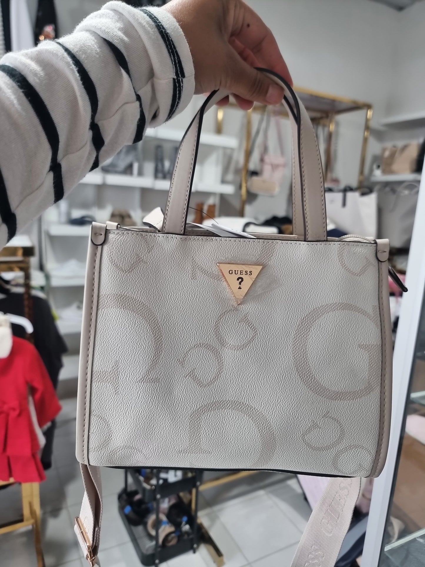 Tote Guess crema con beige