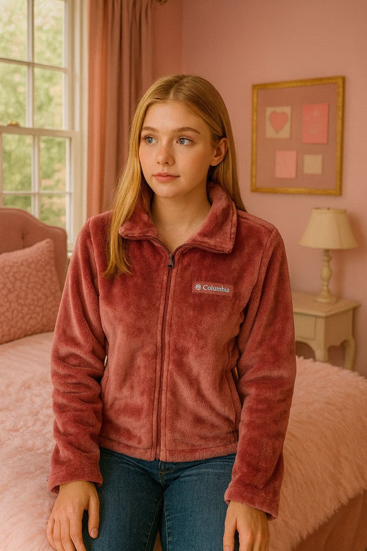 Sudadera Columbia rosa de terciopelo