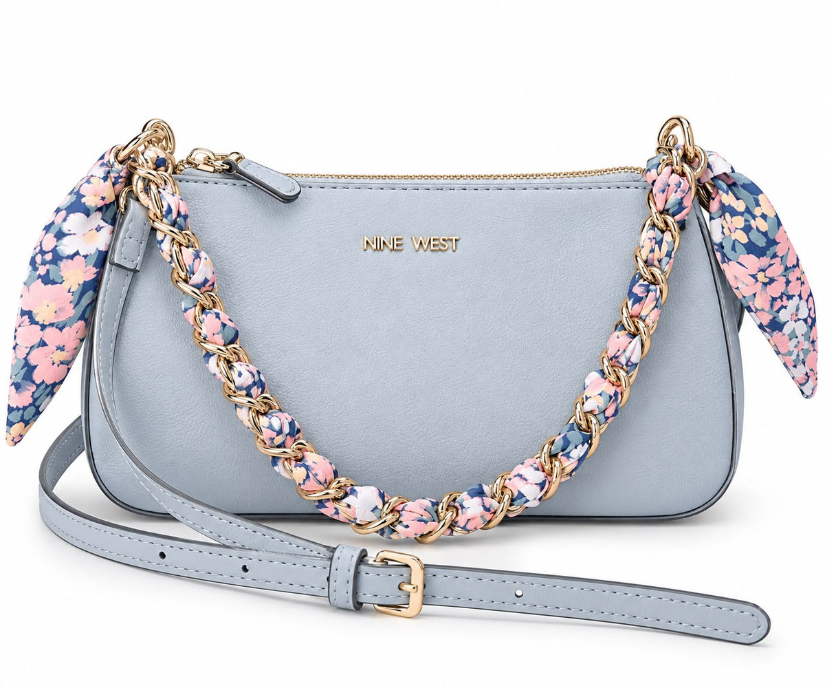 Crossbody Nine W azul con pañuelo
