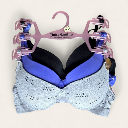 Brasier Juicy C gris, morado y negro  3pzs