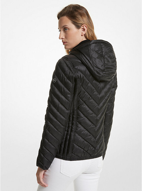 Chamarra Michael K negra/cafe reversible Quilted Nylon Signature