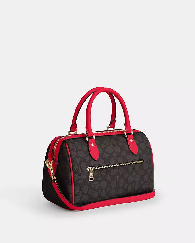 Crossbody Coach cafe/rojo