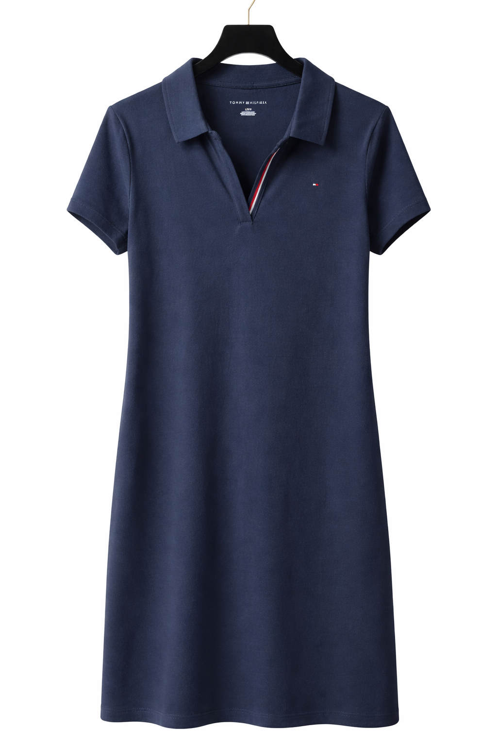 Vestiso Tommy H azul con franjas en el cuello