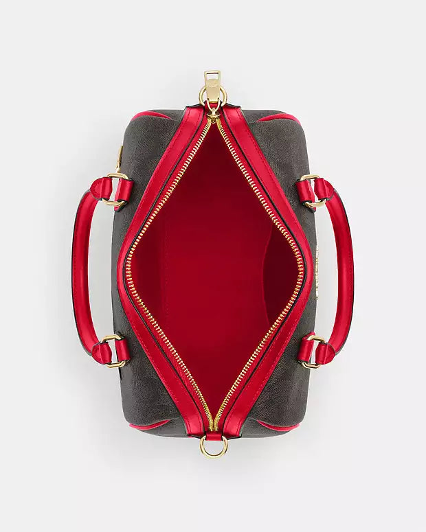 Crossbody Coach cafe/rojo