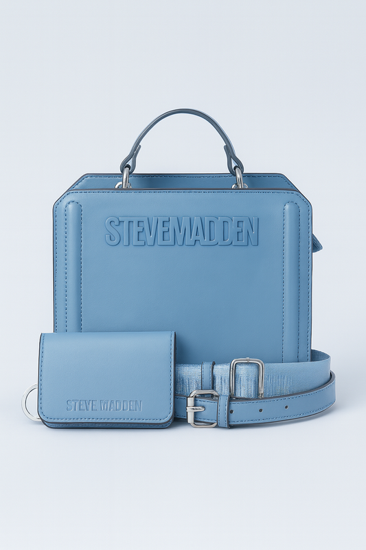 Crossbody Steve M azul con tarjetero y 2 strap