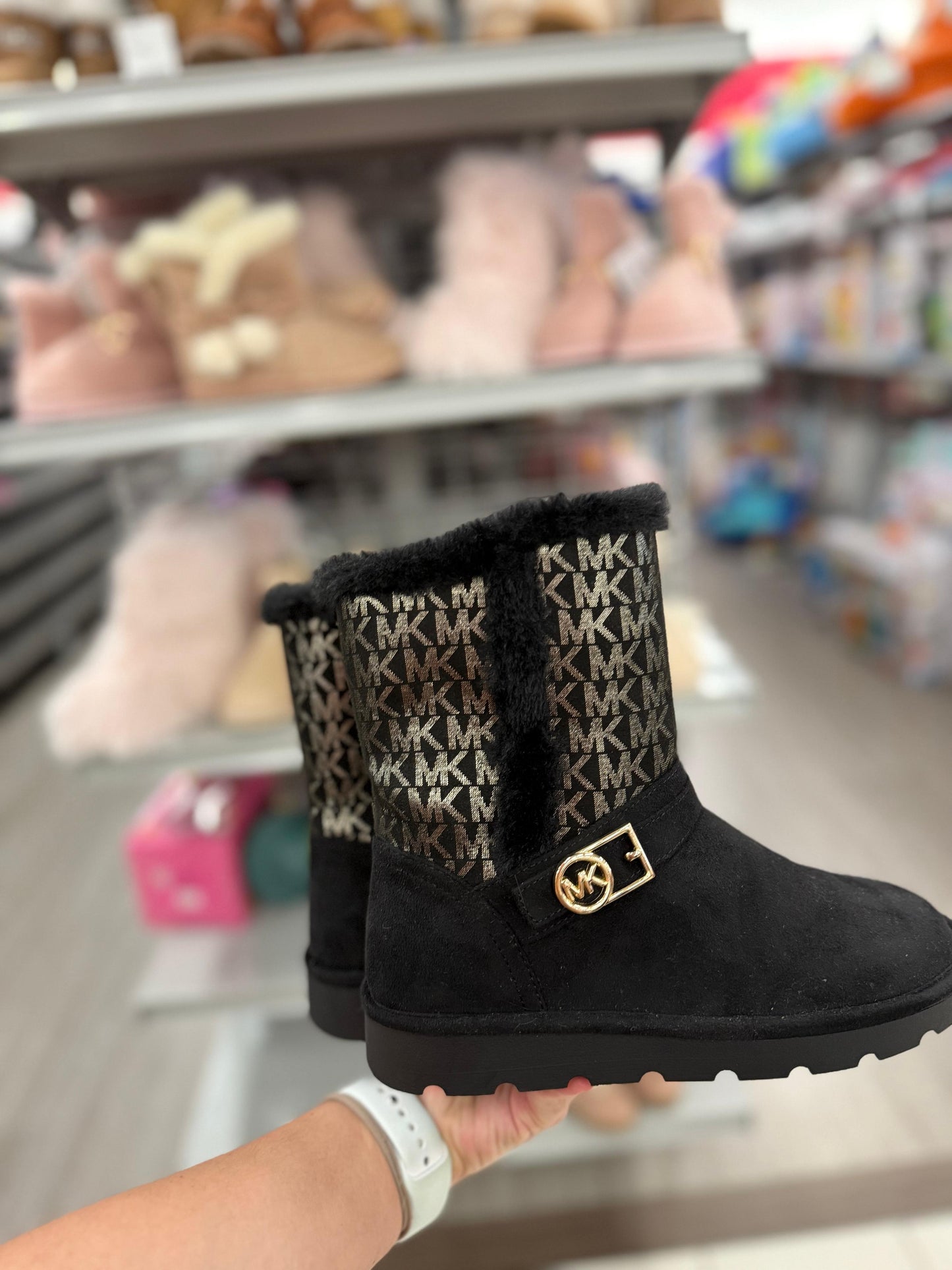Botas Michael K negra con dorado para niña