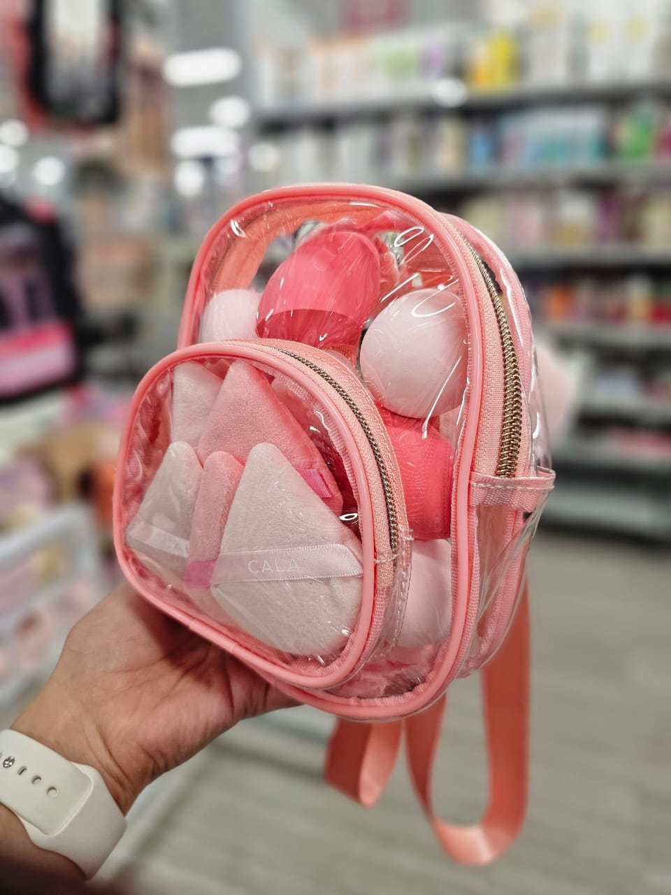 Backpack de esponjas de maquillaje