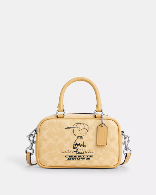 Crossbody Coach Peanuts Bag Satchel amarilla