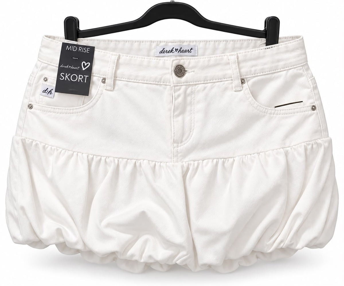 Falda Derek Heart blanca con short