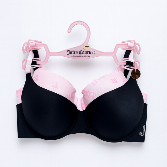Brasier Juicy C negro y rosa con push up