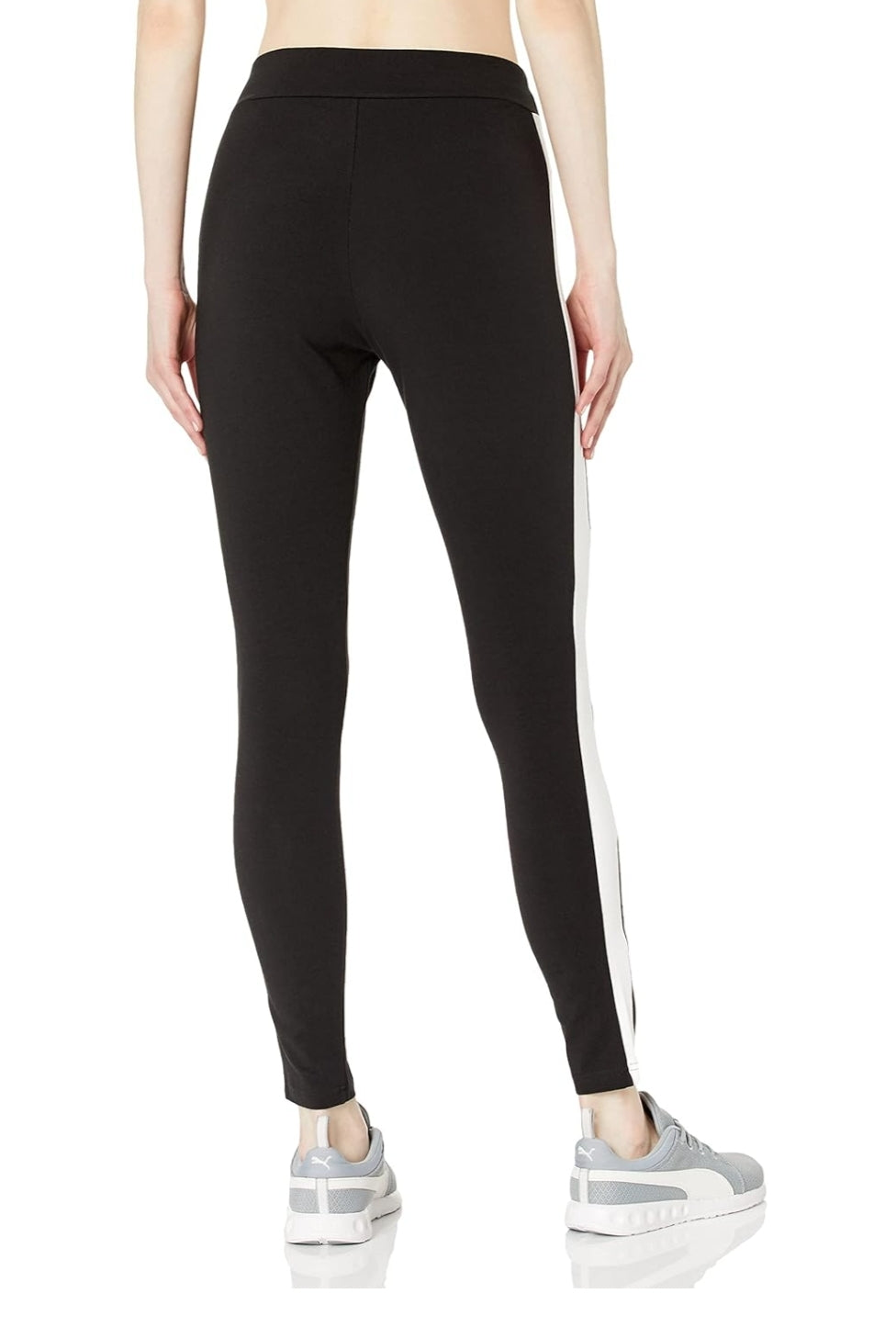 Leggins Puma negro con línea y logo blanco