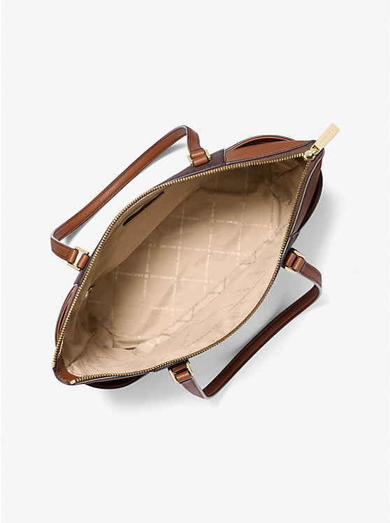 Tote Michael K Charlotte café con monogram cierre superior