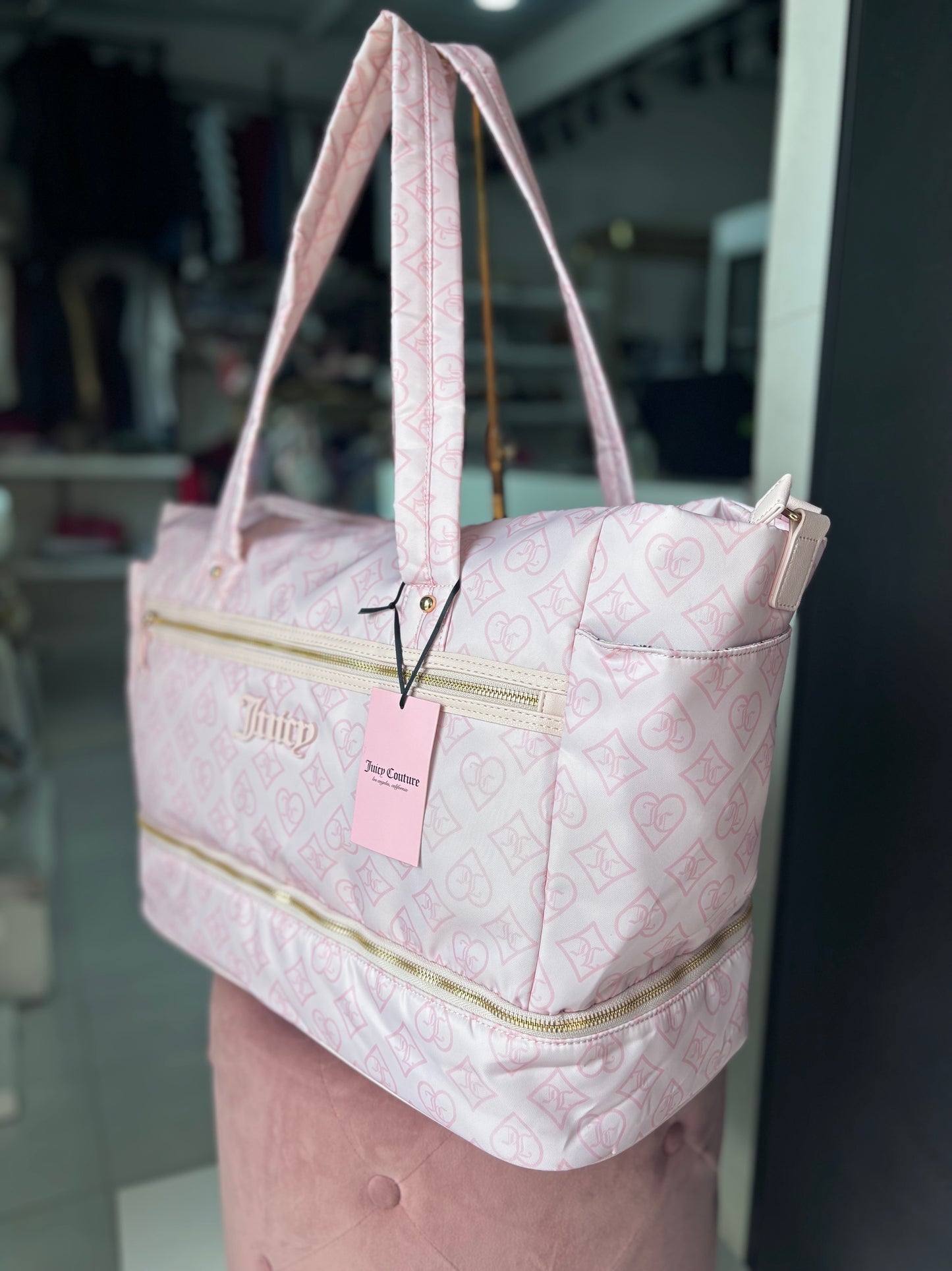 Maleta Juicy C rosa monogram de corazón