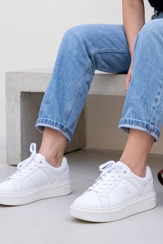 Tenis Calvin k blancos monogram blanco