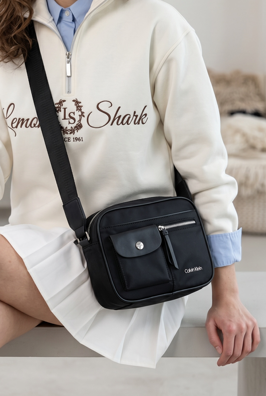 Crossbody Calvin k negra bolsas múltiples impermeable