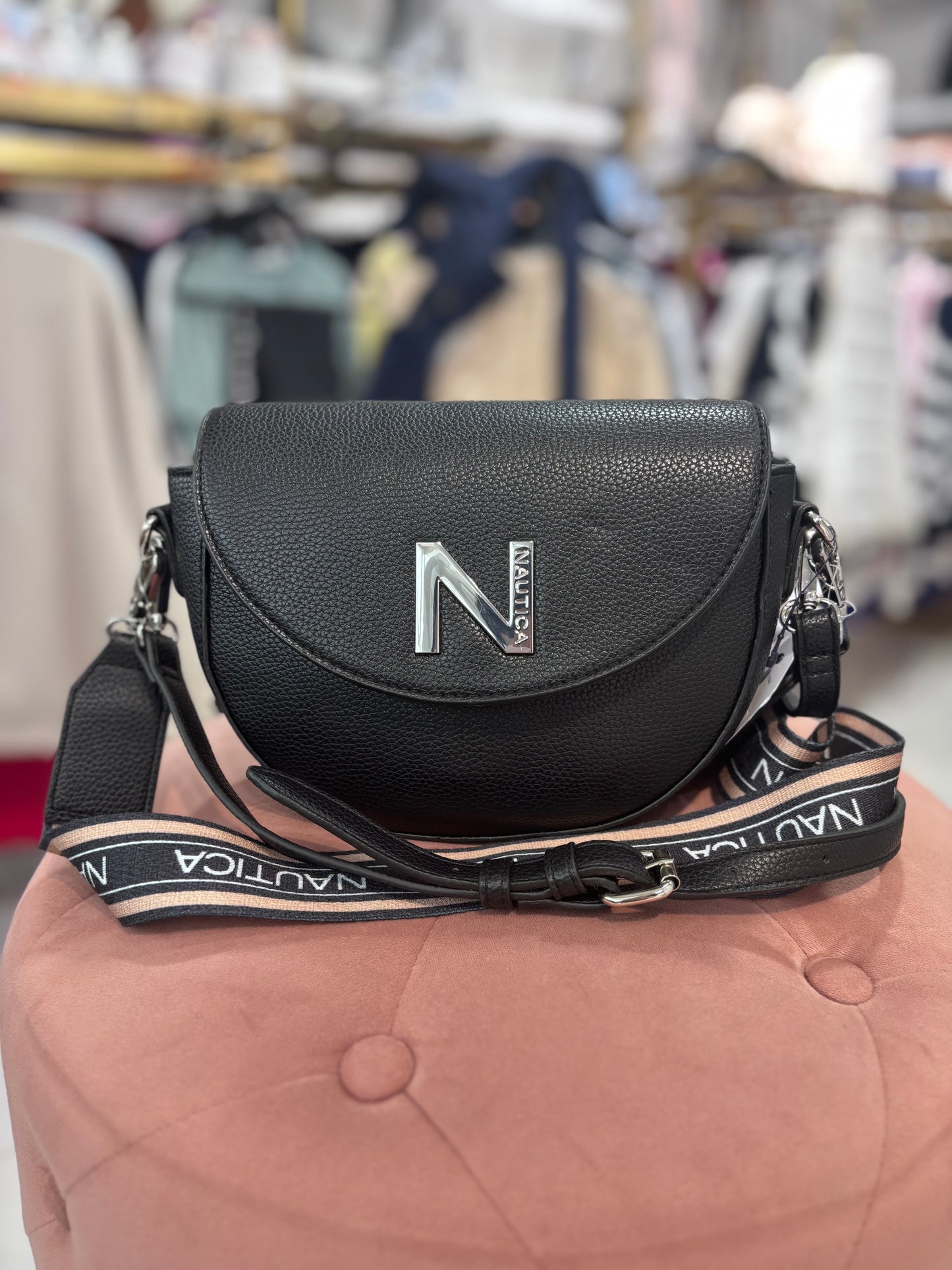 Crossbody Náutica negra con dos strap