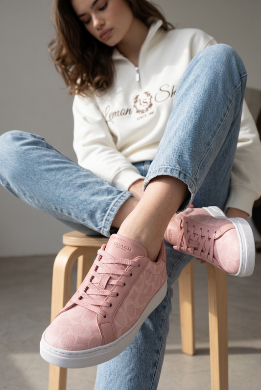 Tenis Coach rosa con monogram