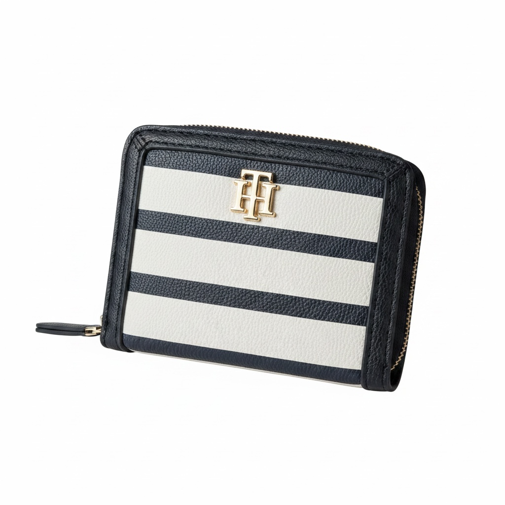 Cartera Tommy H azul con blanco