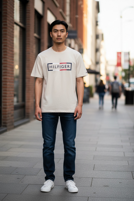 Playera Tommy H Camel para caballero