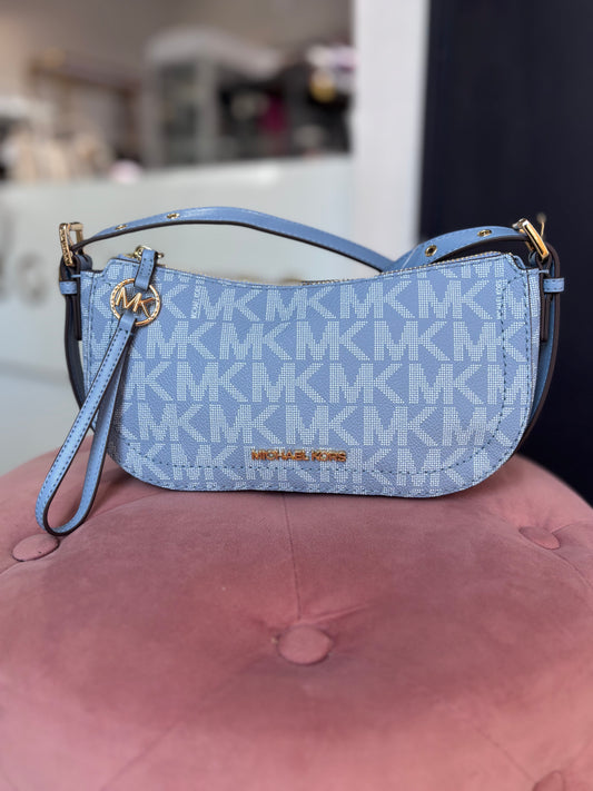 Crossbody Michael k azul con monogram