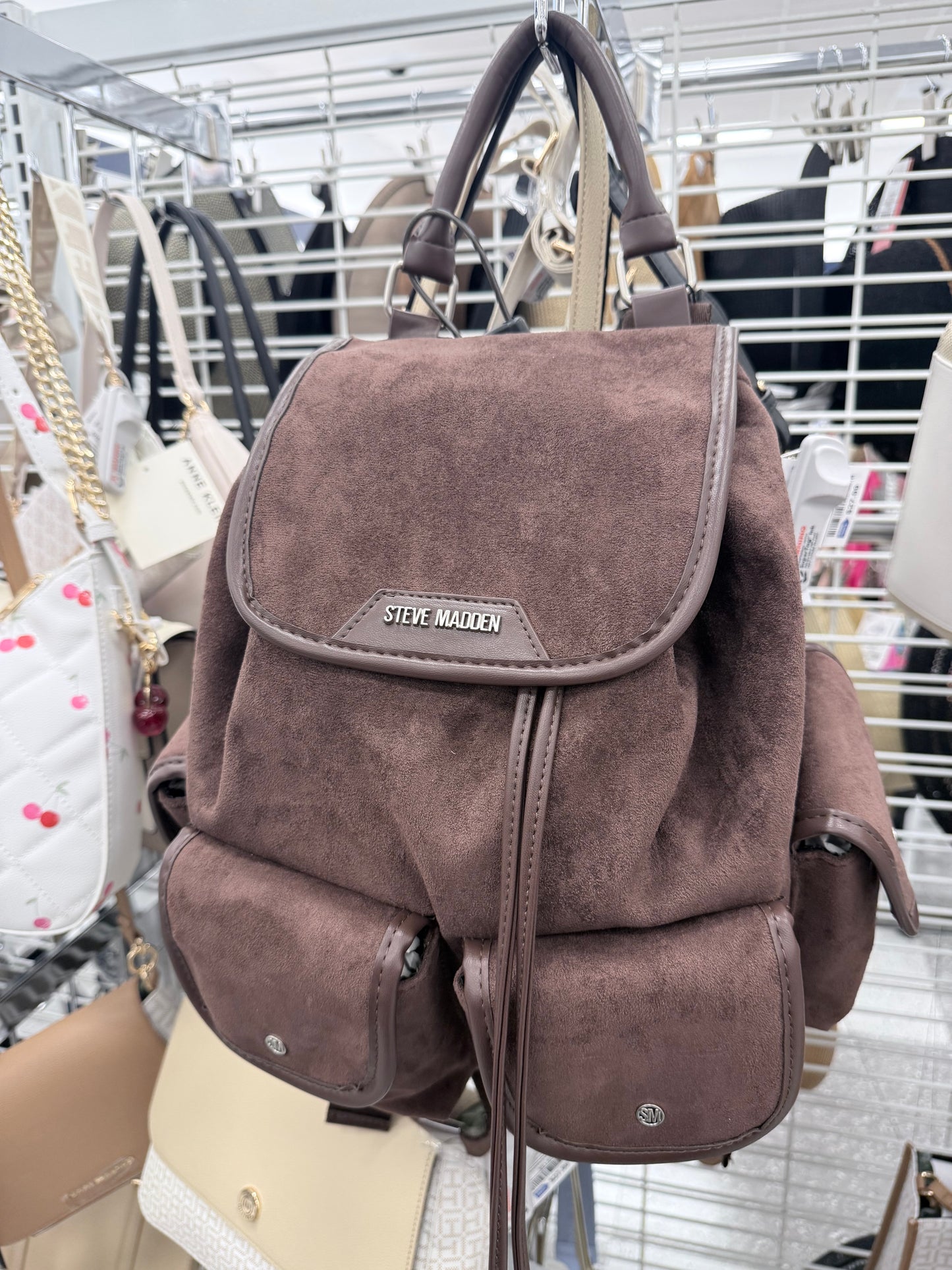 Backpack Steve Madden café de gamuza