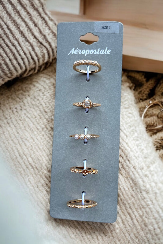 Anillos Aeropostale 5 piezas talla 7