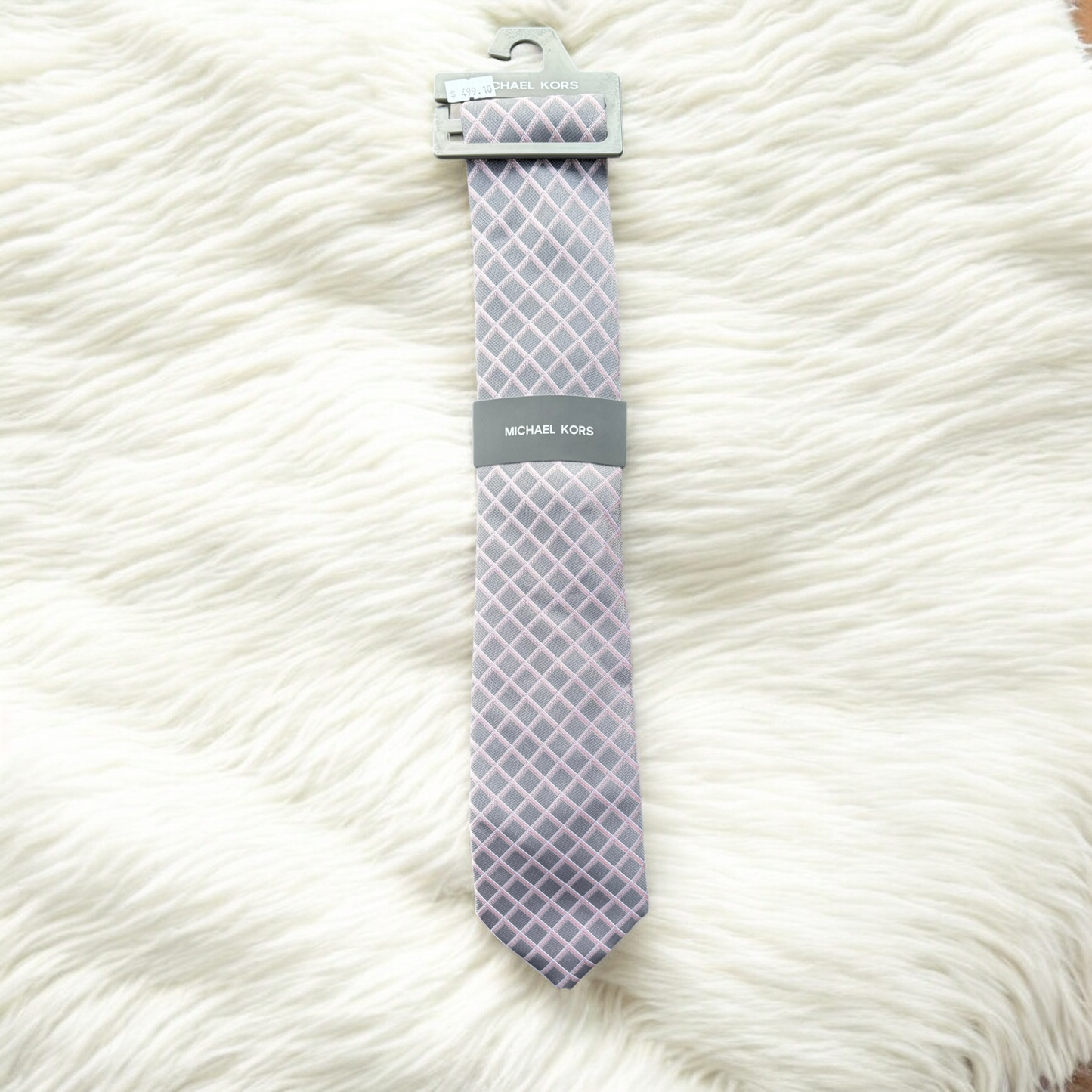 Corbata Michael K gris/rosa