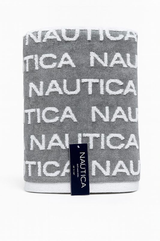 Toalla Náutica gris conmletras blancas