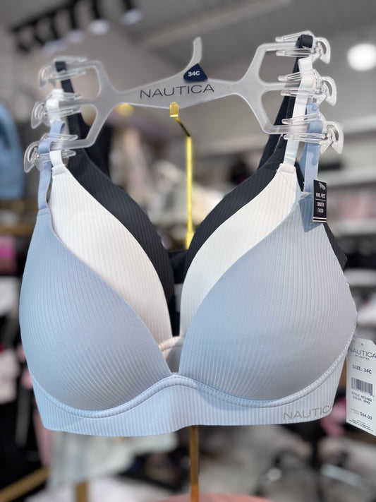 Brasier Náutica azul, blanco y gris 3 pz