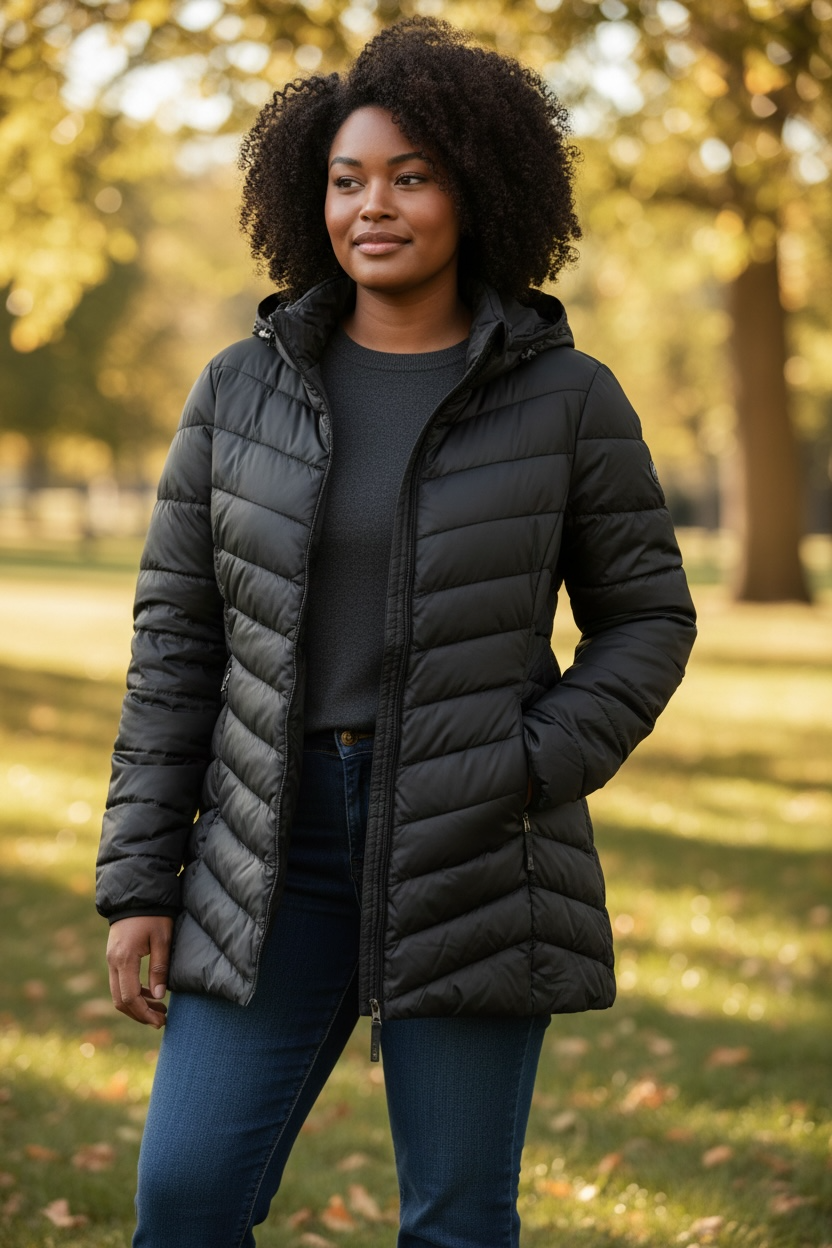 Chamarra Calvin K negra larga