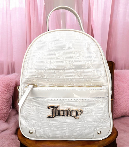 Backpack Juicy C beige con placa dorada