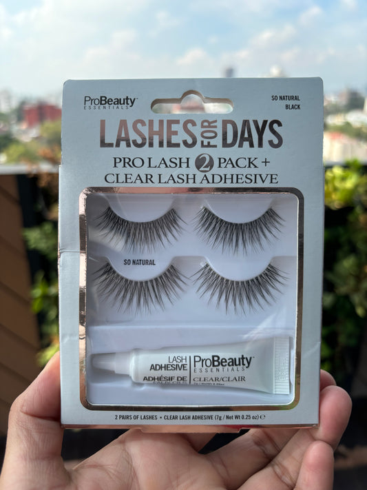 Set de pestañas postizas 3 pack con pegamento