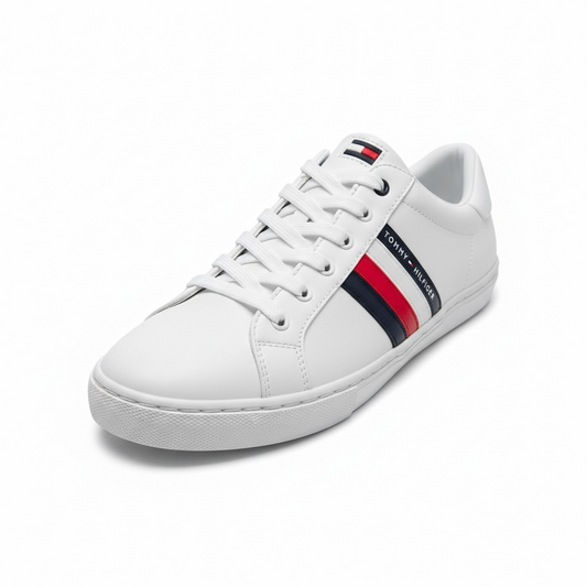 Tenis Tommy H blancos con bandera de goma