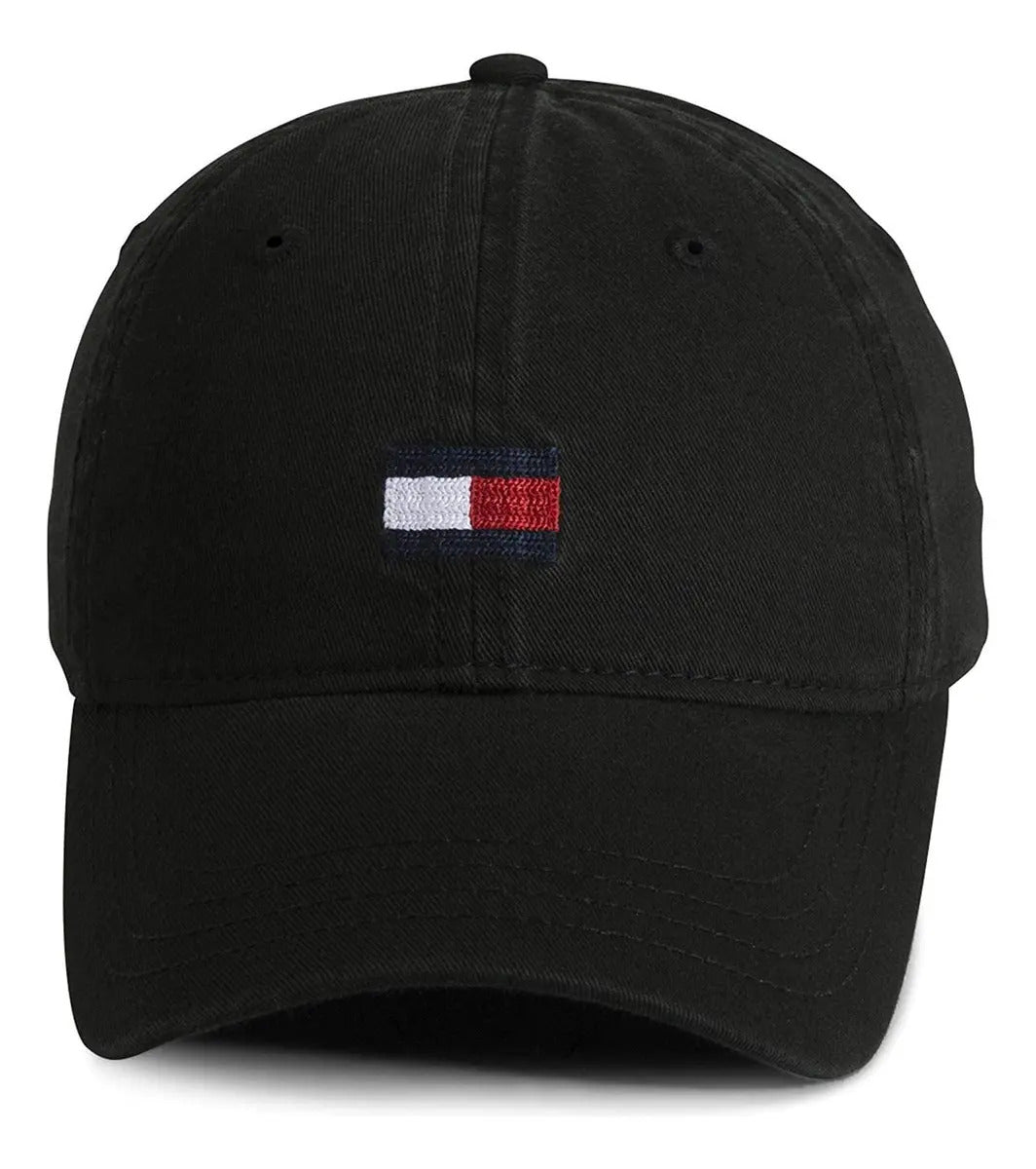 Gorra Tommy H negra con bandera