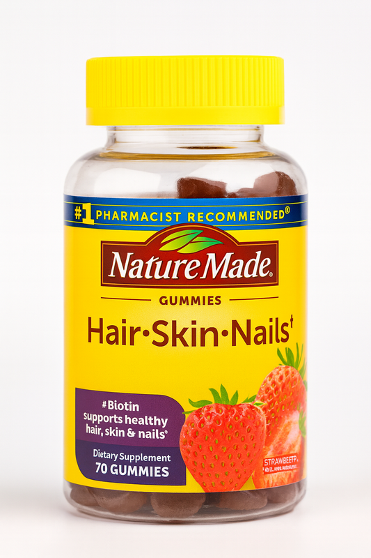 Gomitas Nature made 70pz hair skin nails sabor fresa