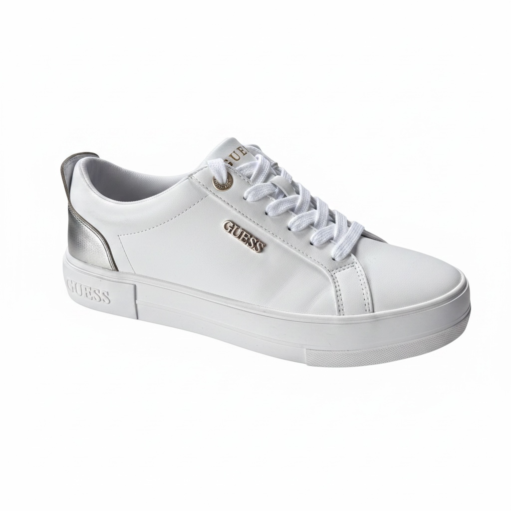 Tenis Guess blancos con dorado