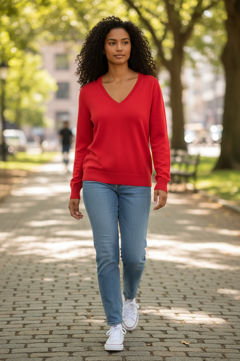 Suéter Calvin K rojo con placa