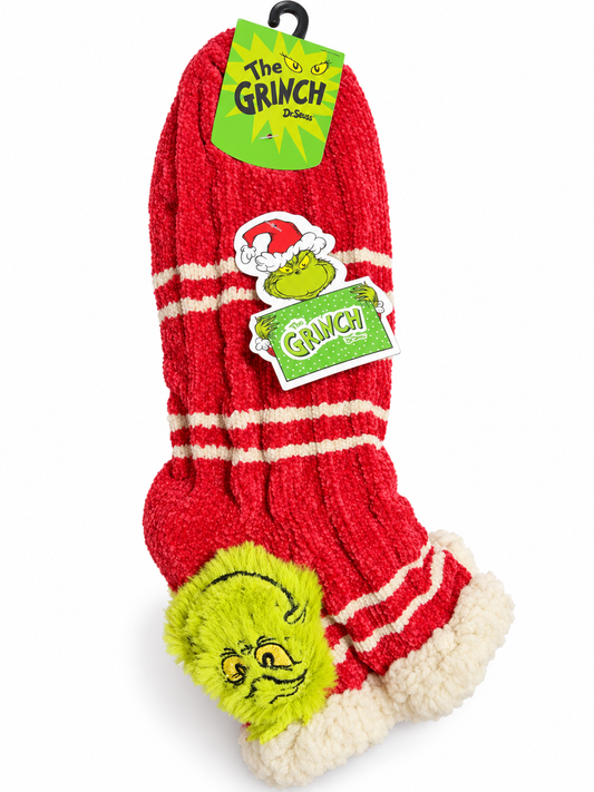 Par de calcetines súper calientitos Grinch con antiderrapante lo