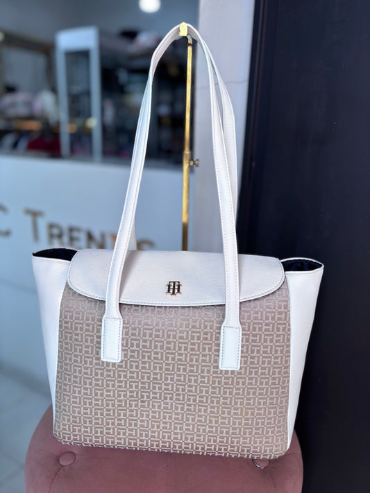 Tote Tommy H Camel con crema