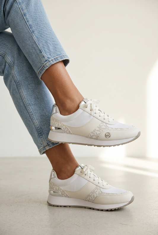 Tenis Michael k blancos con plateado