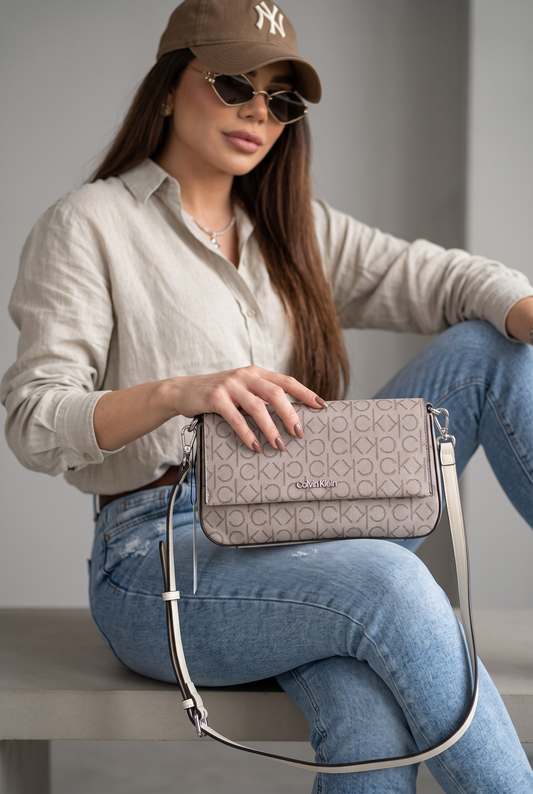 Crossbody Calvin k beige strap doble Hobo o Crossbody