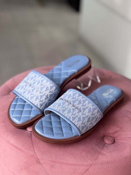 Sandalias Michael K azul con monogram