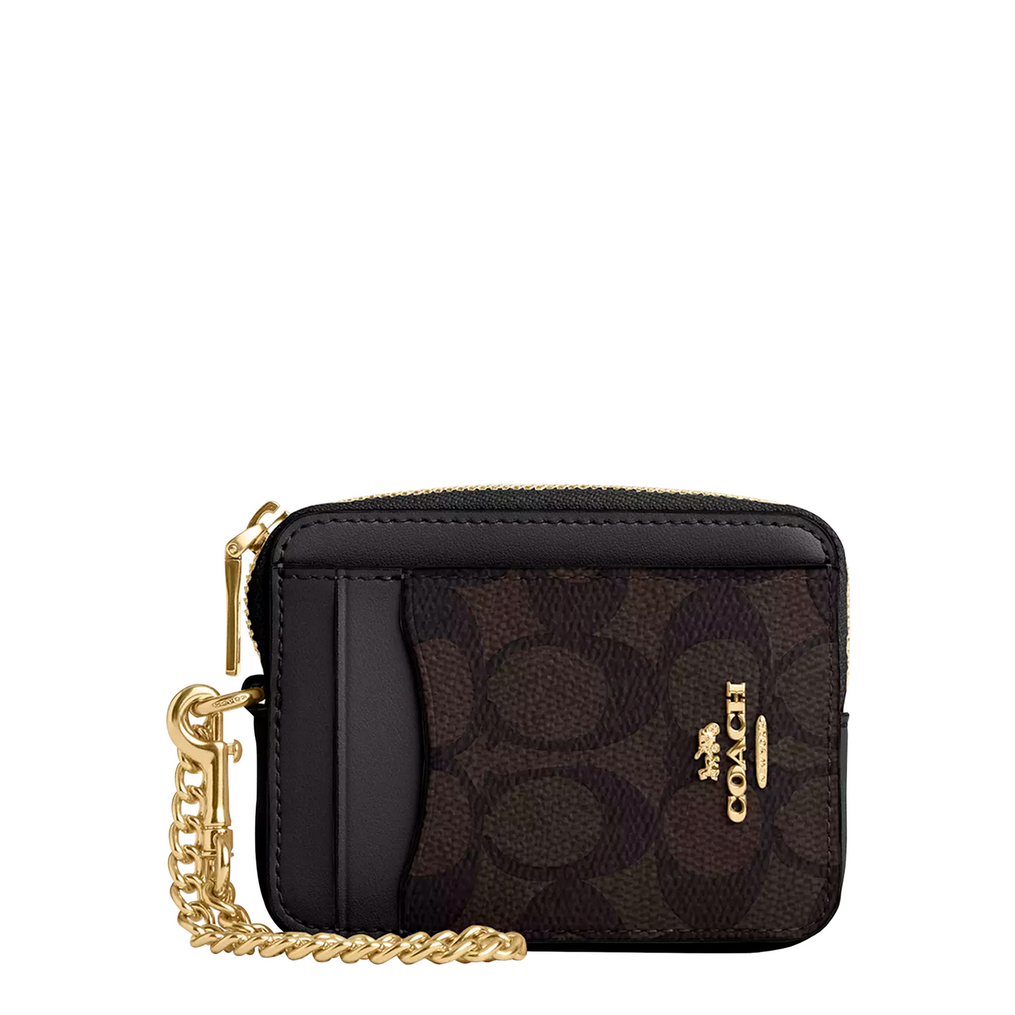 Monedero Coach con cadena dorada
